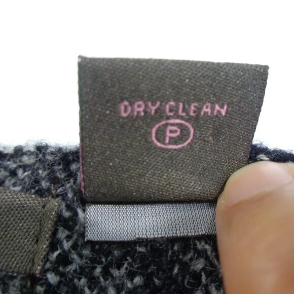 Heather‎ B 100% Wool Sweater Jacket Velvet Tie Waist Diamond Black Gray Size M - Picture 7 of 7